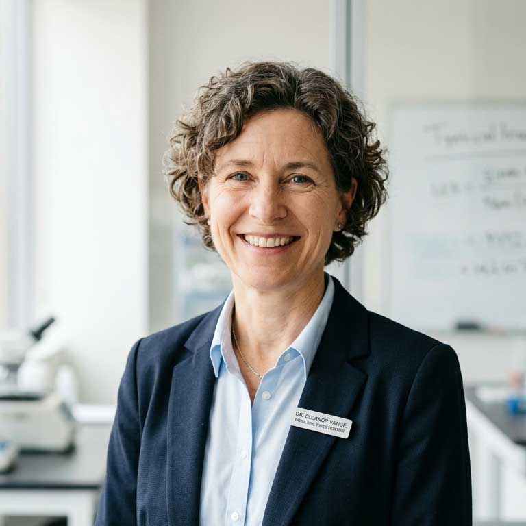 Professional headshot of the Principal Investigator — warm, approachable, clinical setting or neutral background.